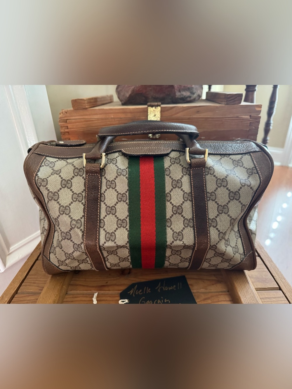 Gucci Boston Bag, Sherry Line Web Stripe, Vintage
